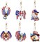 6 Pcs Diamond Art Painting Keychains USA Flag Eagle Hanging Ornament DIY Kits 5D Mini Diamond Art Key Chains